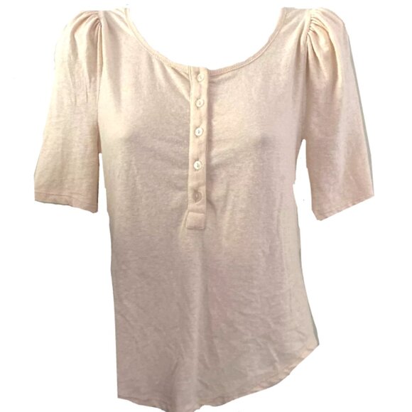 New By Anthropologie Puff-Sleeve Henley Top - Picture 6 of 10